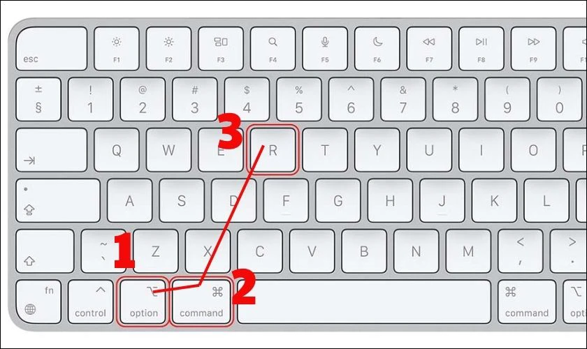 Tiếp theo, bạn nhấn tổ hợp phím Option + Command + R