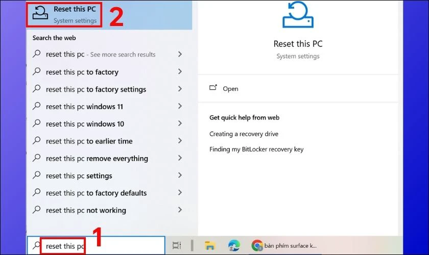 Khôi phục cài đặt gốc cho PC