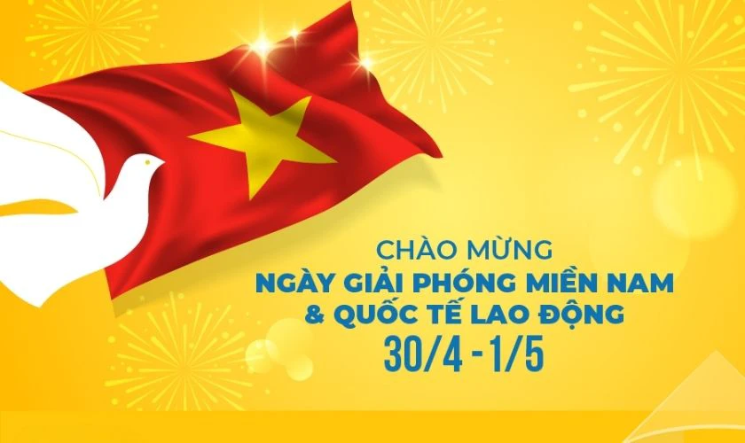 Băng rôn chào mừng 30/4 đẹp
