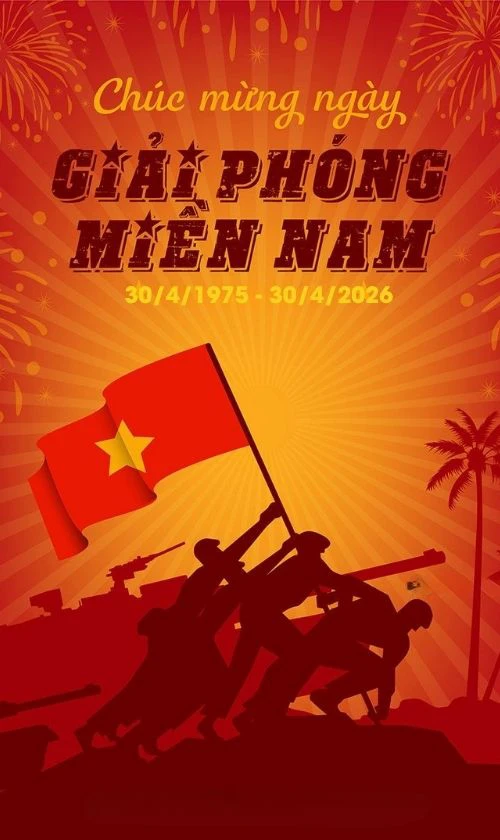 Băng rôn chào mừng 30/4 và 1/5 kiểu dọc