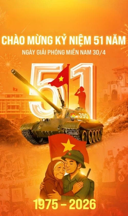 Băng rôn chào mừng 30/4 và 1/5 kiểu dọc đẹp