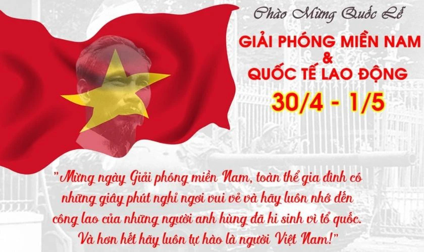 Băng rôn chào mừng 30/4 và 1/5 năm 2026 ý nghĩa