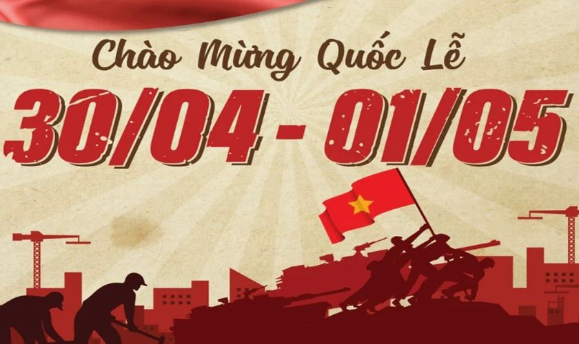 Băng rôn chào mừng 30/4 và 1/5 năm 2026 mới đẹp