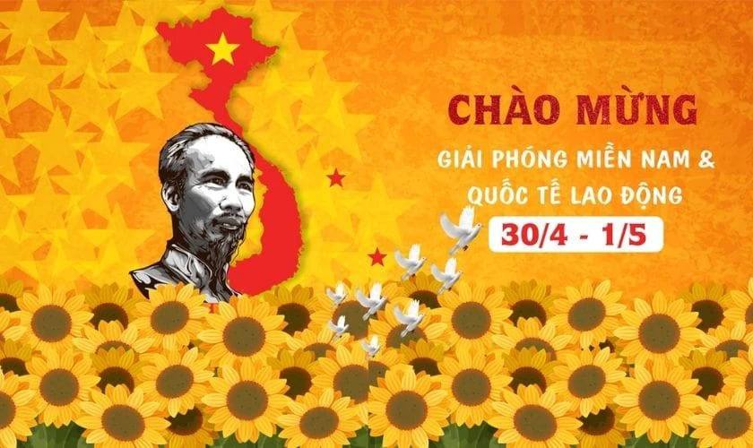 Băng rôn chào mừng 30/4 và 1/5 năm 2026 HD