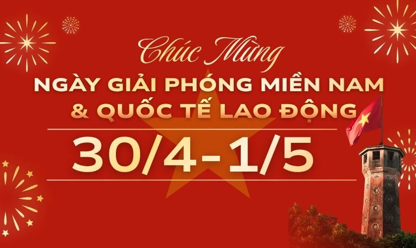 Băng rôn chào mừng 30/4 và 1/5 truyền thống