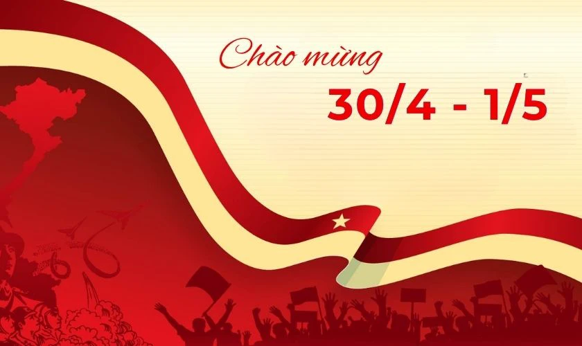 Băng rôn chào mừng 30/4 và 1/5 truyền thống mới