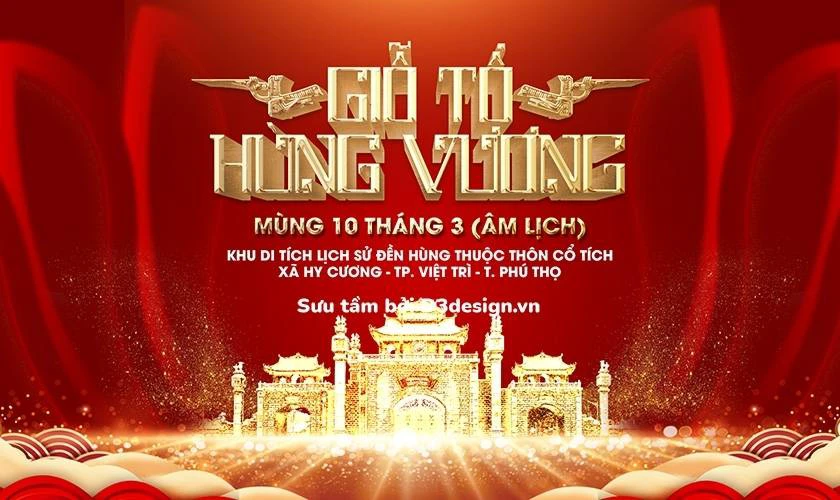 Băng rôn Giỗ Tổ dạng ngang hiện đại