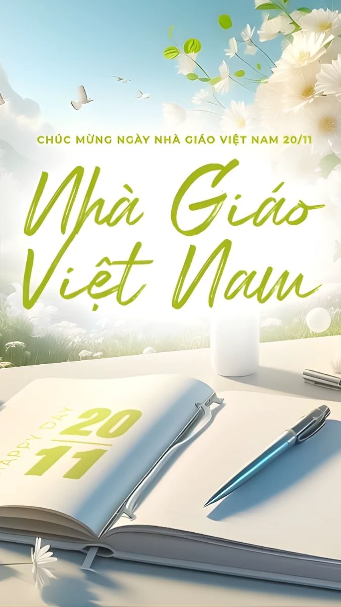 Banner chào mừng ngày Nhà giáo Việt Nam 20/11 dạng dọc