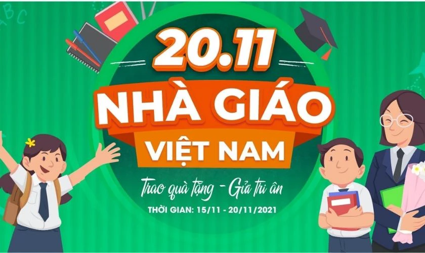 Banner 20/11, khuyến mãi ấn tượng