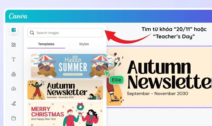 Chọn mẫu banner 20/11 có sẵn