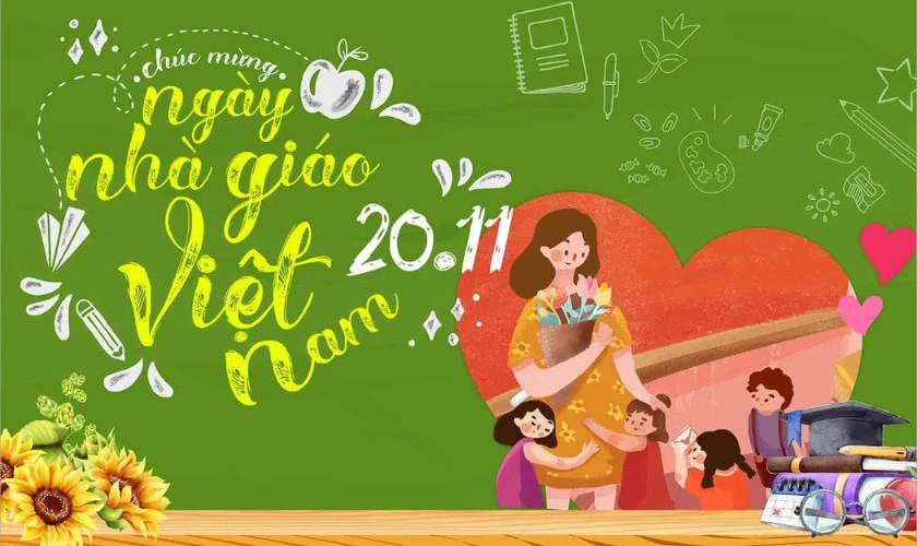 Mẫu banner 20/11 rõ nét