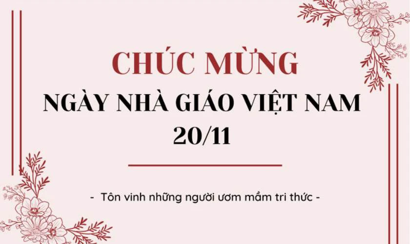 Mẫu banner 20/11 chào mừng ngày nhà giáo Việt Nam đẹp