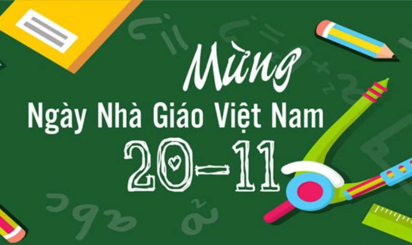 Mẫu banner 20/11 chào mừng ngày nhà giáo Việt Nam dễ thương