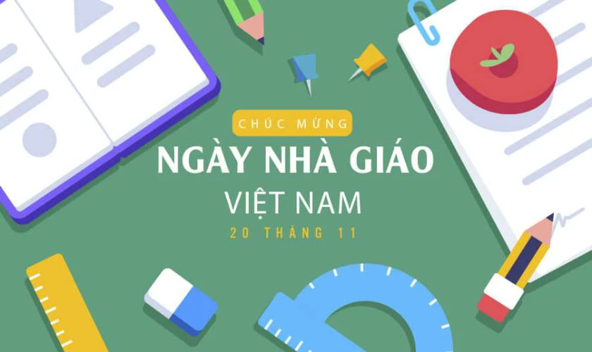 Mẫu banner 20/11 chào mừng ngày nhà giáo Việt Nam đơn giản