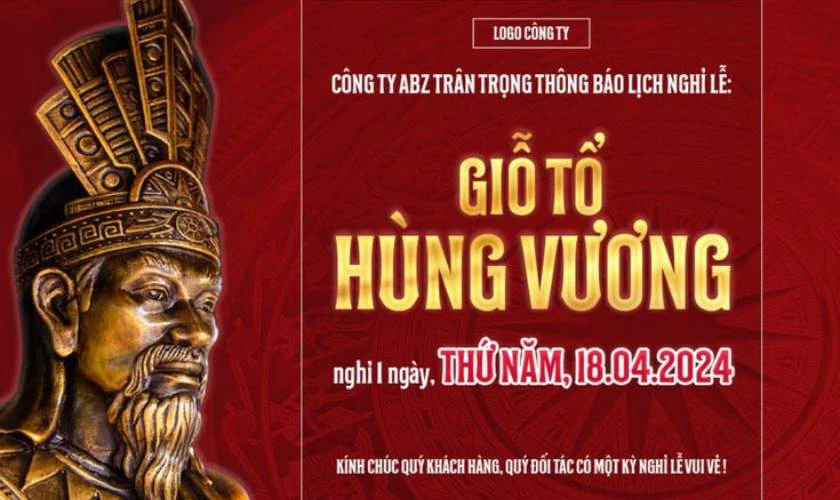 Banner Giỗ tổ tone đỏ rực rỡ đẹp
