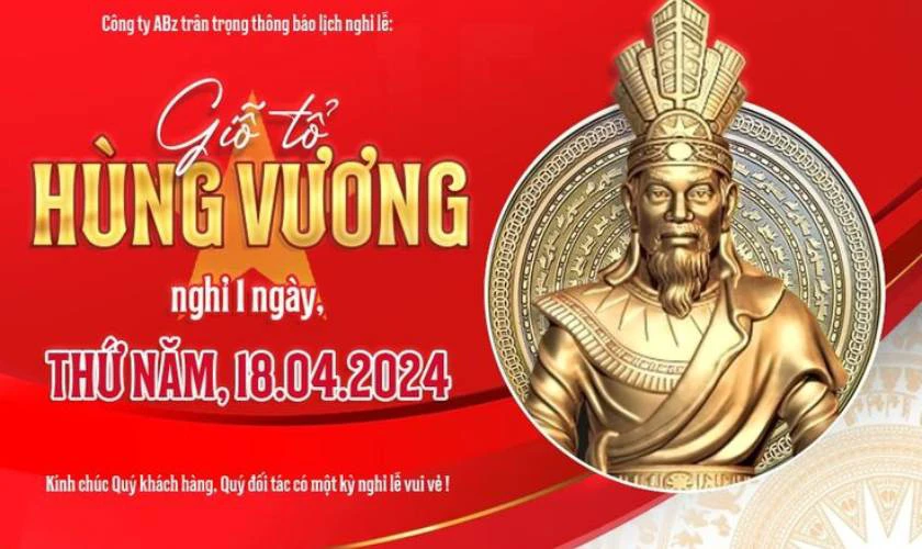 Banner Giỗ tổ sắc đỏ rực rỡ đẹp