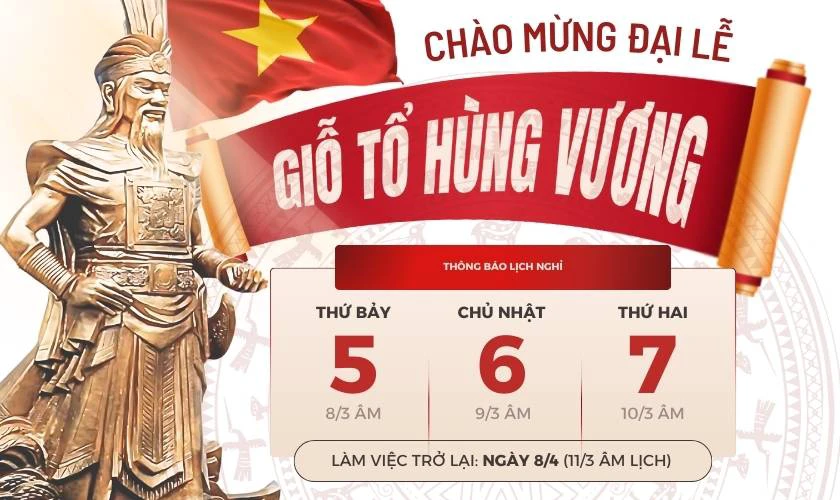 Banner thông báo nghỉ lễ Giỗ Tổ Hùng Vương 2026