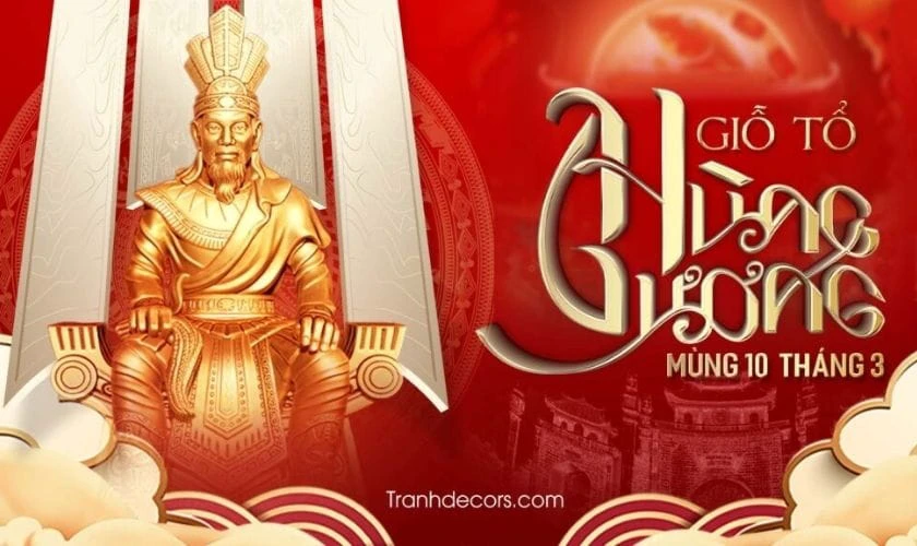 Banner Giỗ tổ sắc đỏ rực rỡ ấn tượng