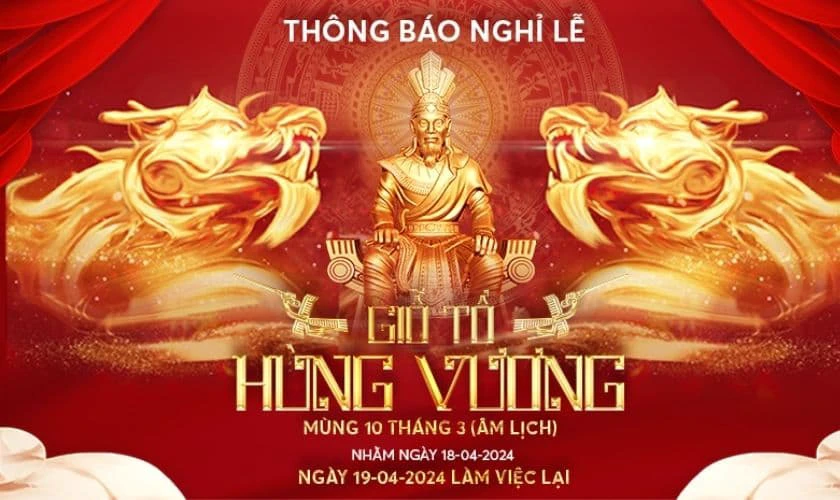 Banner Giỗ tổ sắc đỏ rực rỡ 2026 dành cho bạn
