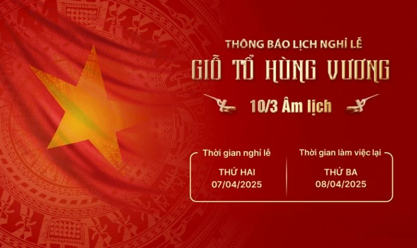Biểu ngữ hình lá cờ Việt Nam mùng 10 tháng 3 ấn tượng