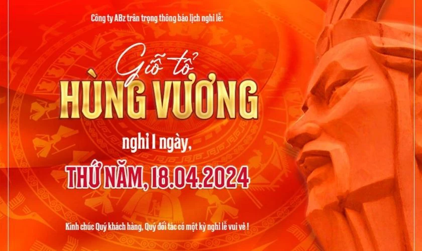 Banner Giỗ tổ Hùng Vương với hình trống đồng