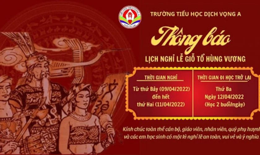 Banner Giỗ tổ với hình trống đồng truyền thống
