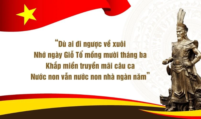 Banner Giỗ tổ Hùng Vương với những câu thơ ấn tượng
