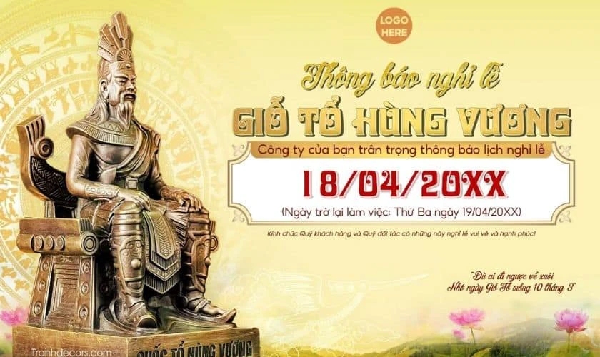 Banner Giỗ tổ Hùng Vương mùng 10 tháng 3 truyền thống đẹp mắt
