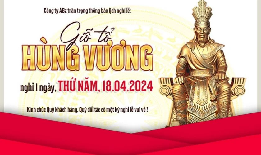 Banner Giỗ tổ Hùng Vương 2026 hiện đại, sang trọng
