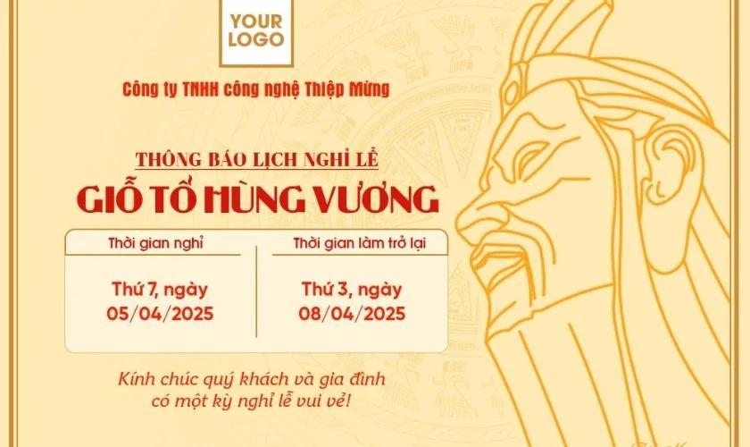Banner Giỗ tổ Hùng Vương 2026 sang trọng