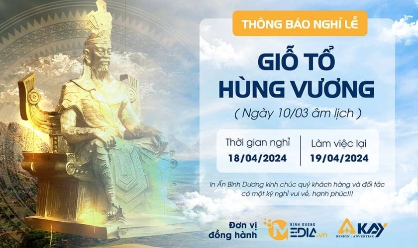 Banner Giỗ tổ Hùng Vương sang trọng
