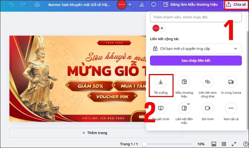 Tải về và sử dụng banner hoàn chỉnh