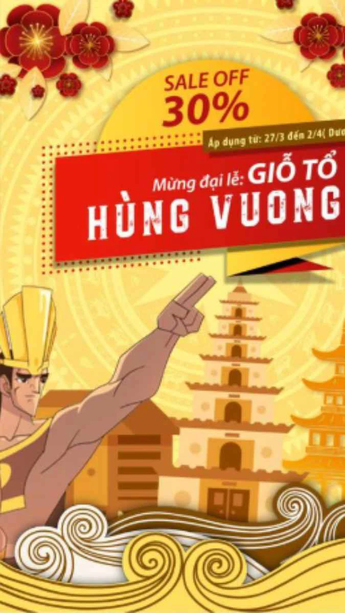 Banner Giỗ tổ hình trống đồng đẹp 2025