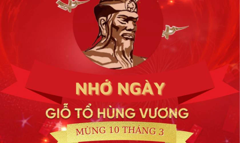 Banner Giỗ tổ Hùng Vương tone đỏ rực rỡ đẹp nhất 2025