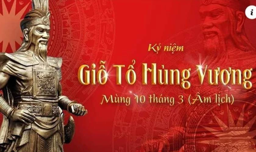 Banner Giỗ tổ tone đỏ rực rỡ đẹp nhất 2025