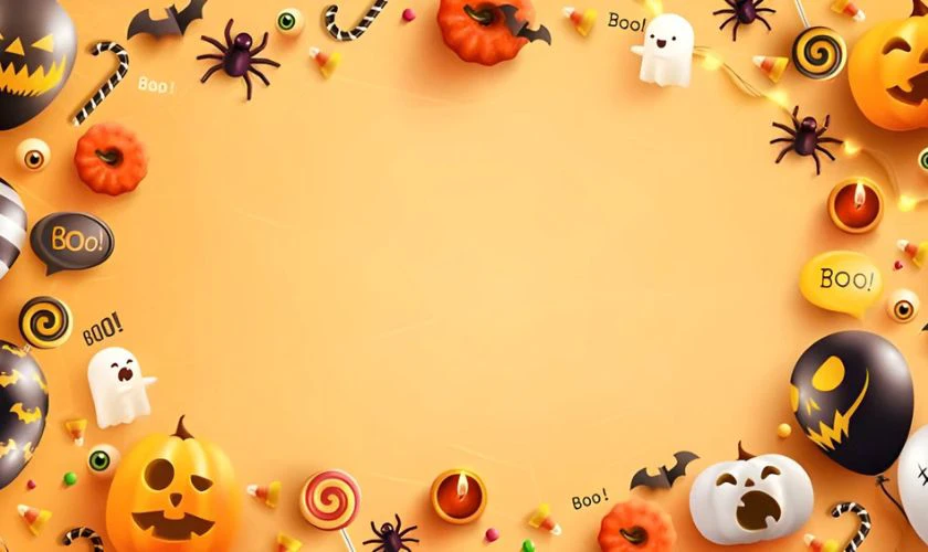Mẫu banner ngày lễ hội hóa trang chủ đề kẹo ngọt