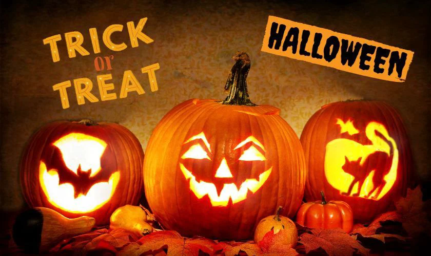Banner Halloween chủ đề bí ngô đáng sợ