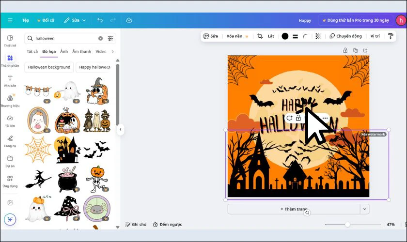 Cách thiết kế Banner Halloween bằng Canva