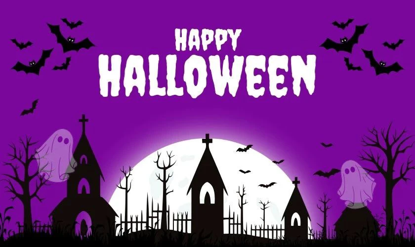 Banner Halloween chủ đề ma ám độc đáo