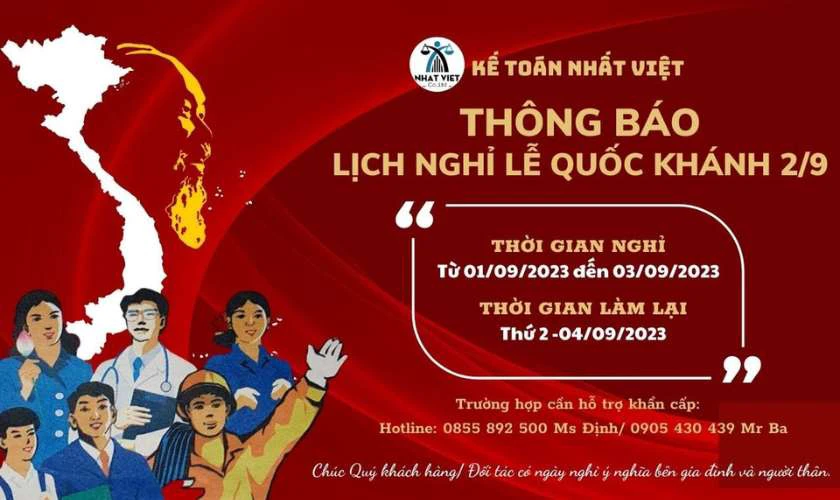 Thông báo nghỉ lễ 2/9