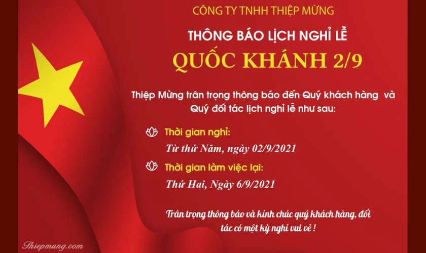 Thông báo thời gian hoạt động