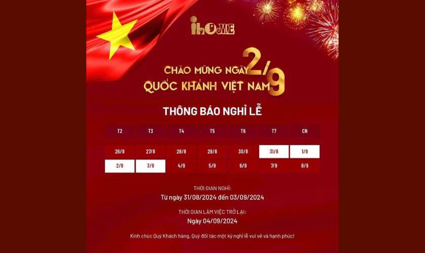 Poster nghỉ lễ 2/9/2025 của hộ kinh doanh