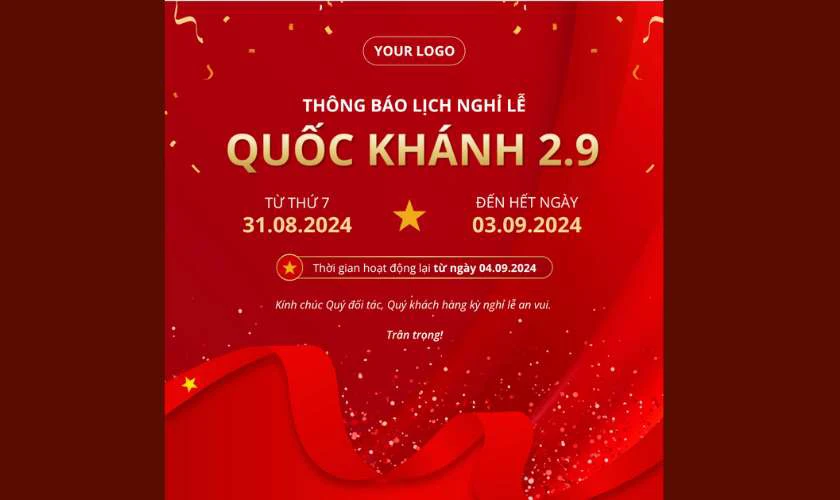 Thông báo nghỉ lễ của cửa hàng