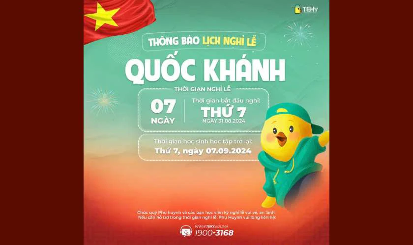 Thông báo lịch nghỉ Quốc khánh đến khách hàng