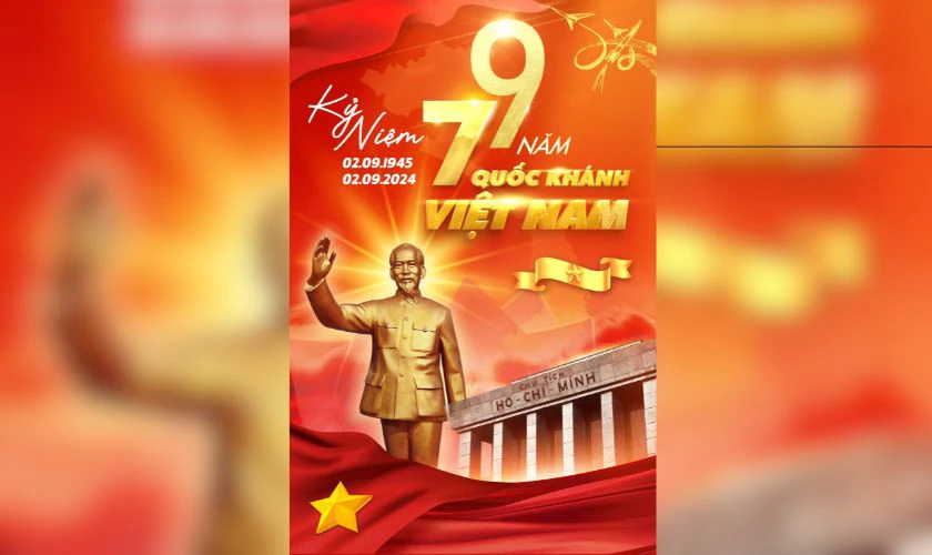 Banner Quốc Khánh 2/9 tone màu vàng
