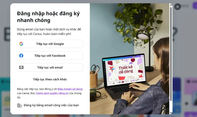 Đăng nhập tài khoản Canvas