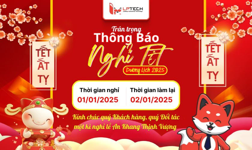 Banner thông báo nghỉ Tết Dương Lịch cho công ty