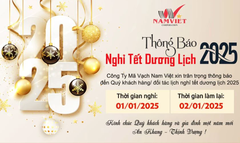 Mẫu banner thông báo nghỉ Tết Dương Lịch cho công ty