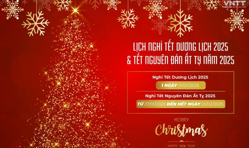 Mẫu banner thông báo nghỉ Tết 2025 cho công ty