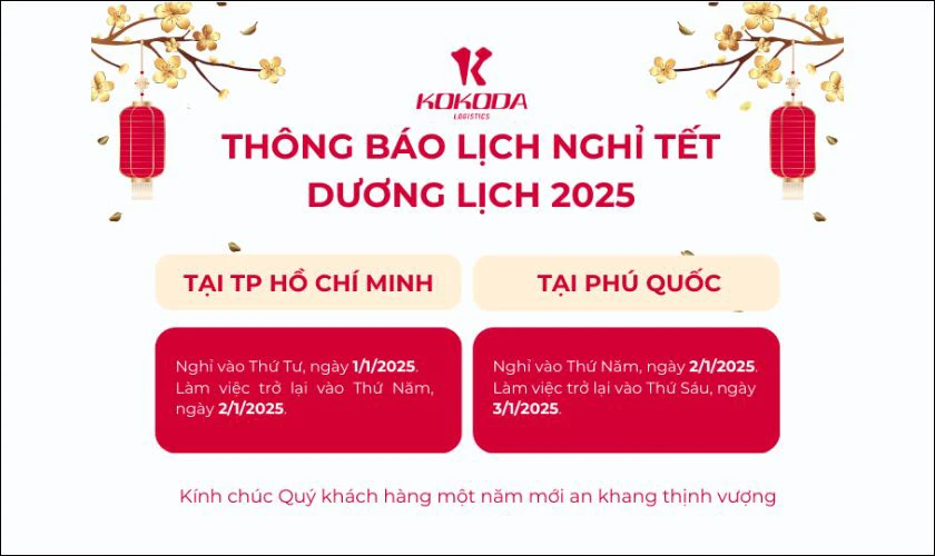 Mẫu banner thông báo nghỉ Tết 2025 đơn giản cho công ty